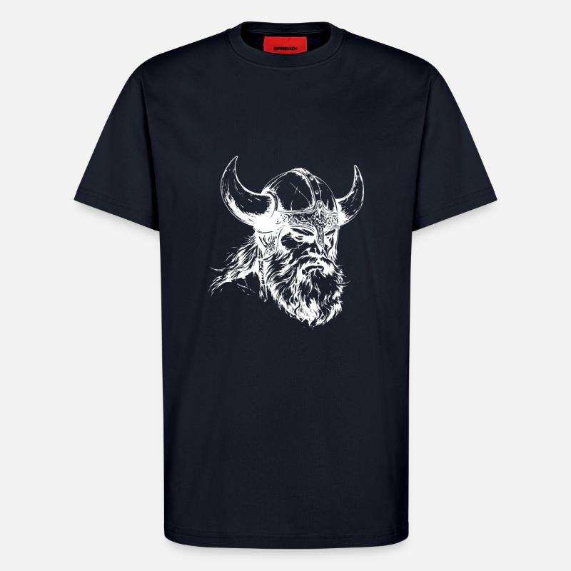 Wikinger Krieger Kopf - T-Shirt - made by SPREAD - DARK NAVY