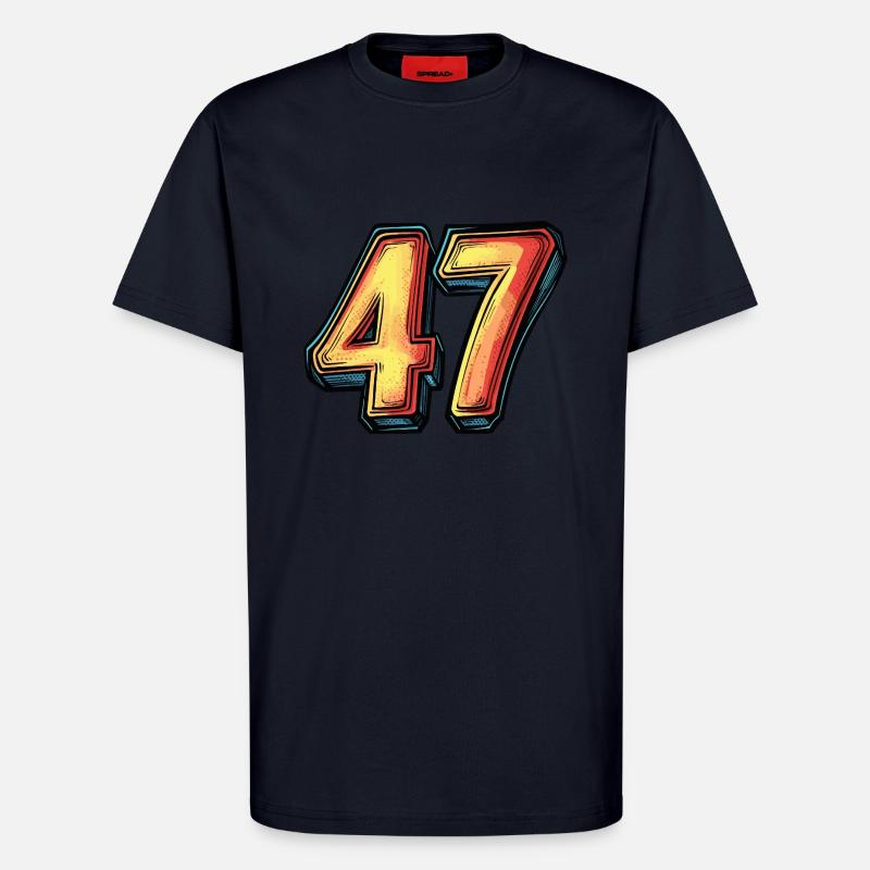47 Zahl Comic - T-Shirt - made by SPREAD - DARK NAVY