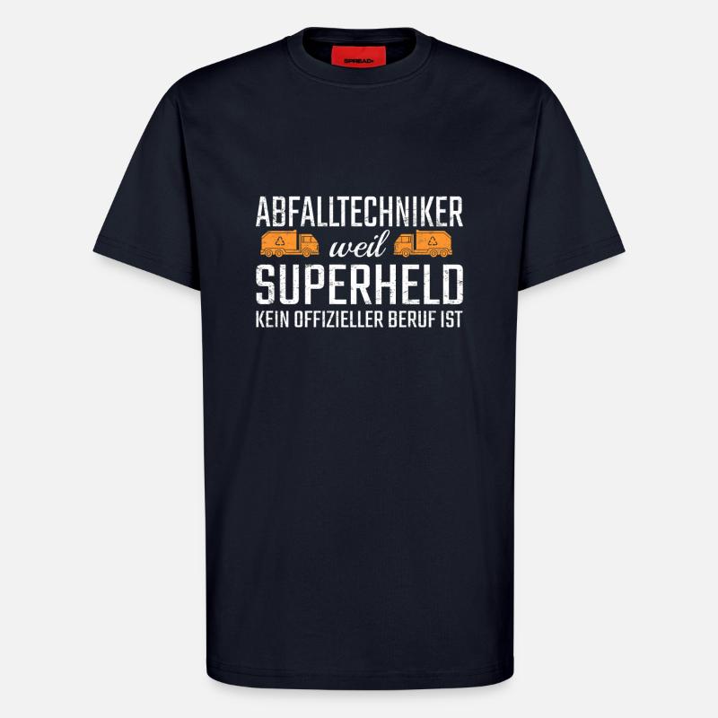 Abfalltechniker Superheld - T-Shirt - made by SPREAD - DARK NAVY