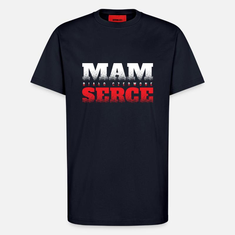 Polen - czerwone serce - T-Shirt - made by SPREAD - DARK NAVY