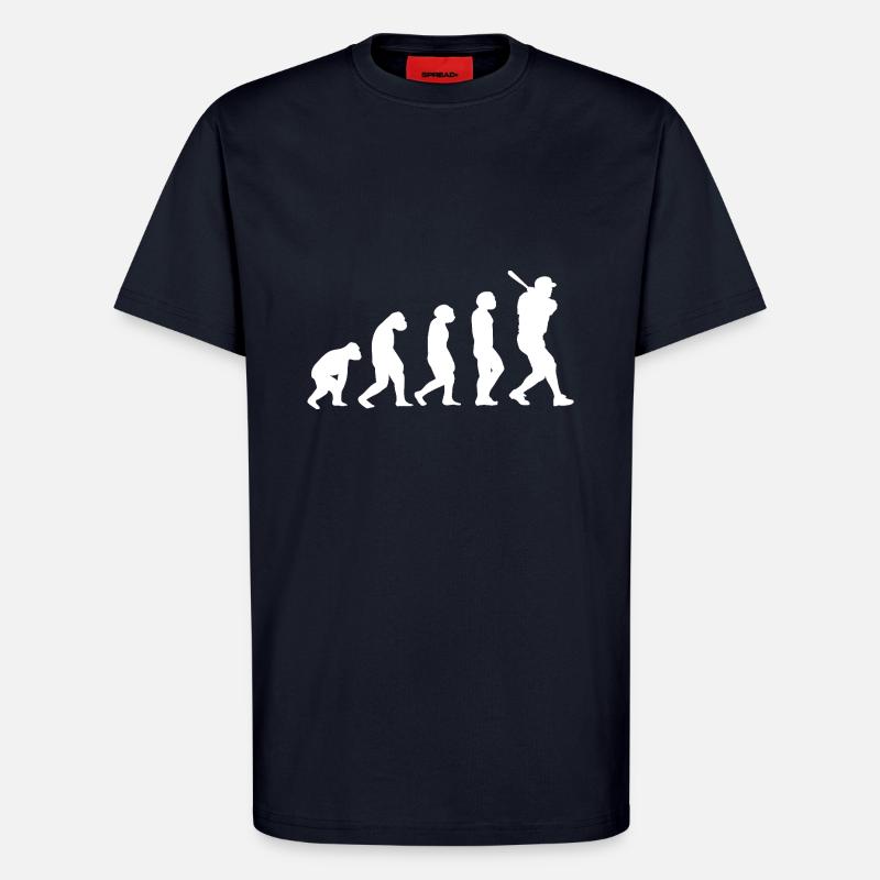 Baseball Player Evolution Baseball - T-Shirt - made by SPREAD - DARK NAVY