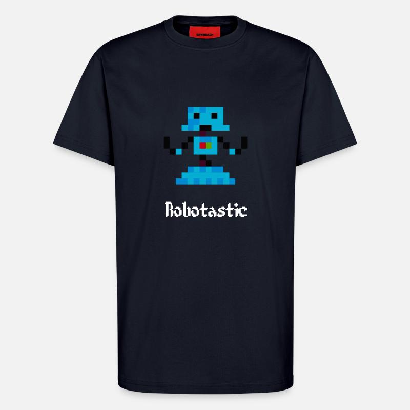 Robot 8 bits (Robotastic) - T-shirt bio décontracté fabriqué en UE - DARK NAVY