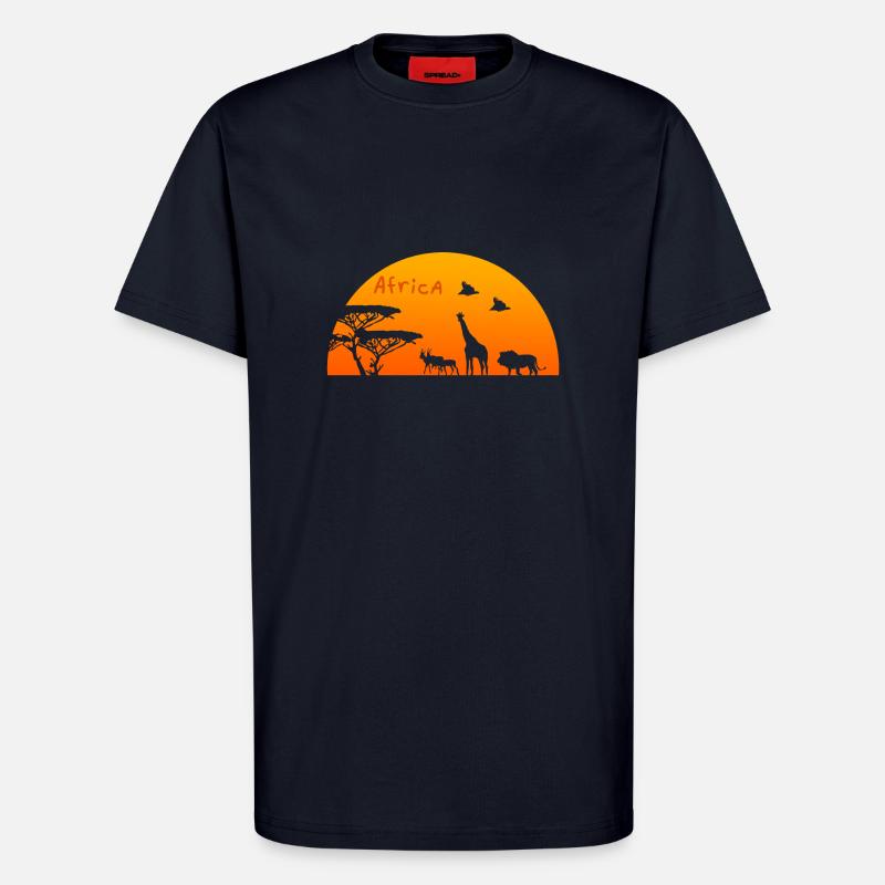 Conception de l'Afrique - T-shirt bio décontracté fabriqué en UE - DARK NAVY