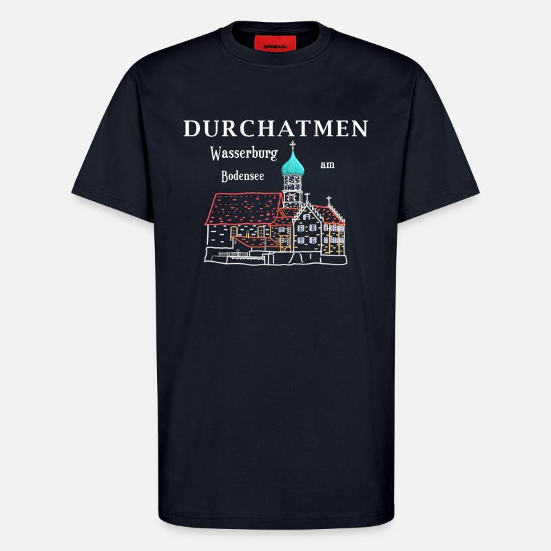 Wasserburg am Bodensee, Durchatmen, Germany - T-Shirt - made by SPREAD - DARK NAVY