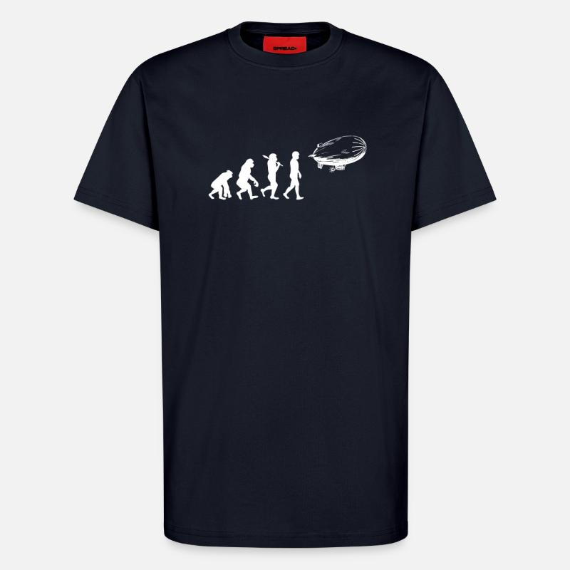Evolution du dirigeable - T-shirt bio décontracté fabriqué en UE - DARK NAVY