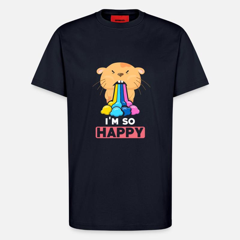 Hamster Dans le bonheur - T-shirt bio décontracté fabriqué en UE - DARK NAVY