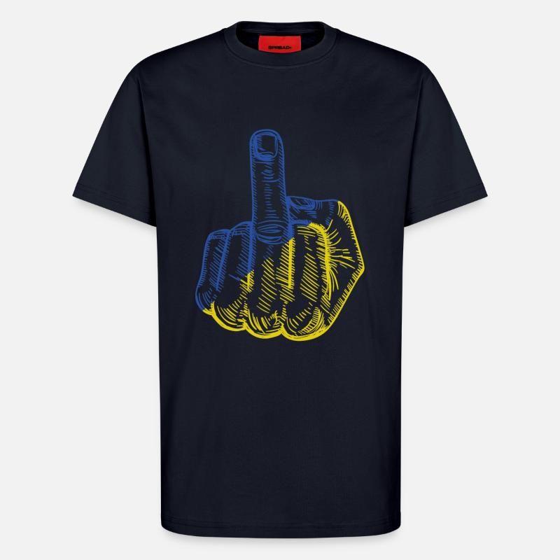 Ukraine Mittelfinger - T-Shirt - made by SPREAD - DARK NAVY