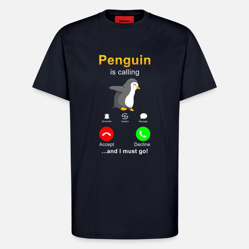 Penguin is calling - T-Shirt - made by SPREAD - DARK NAVY