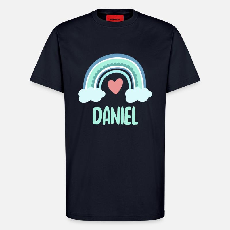 Daniel Nom Rainbow Baby - T-shirt bio décontracté fabriqué en UE - DARK NAVY