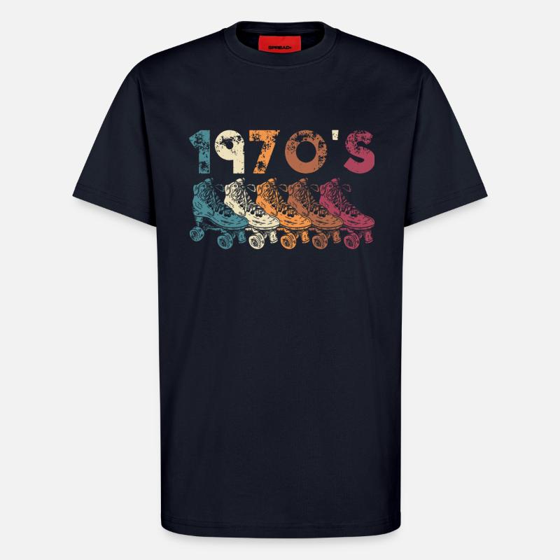 70s Rollerskate Rollerskating - T-Shirt - made by SPREAD - DARK NAVY