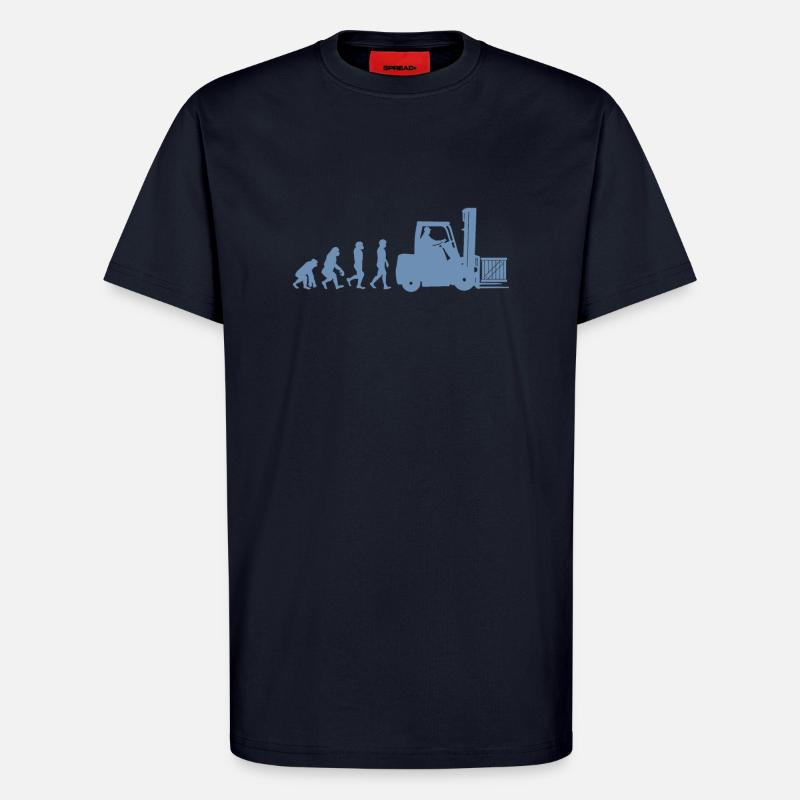 Evolution eines Staplerfahrer - T-Shirt - made by SPREAD - DARK NAVY