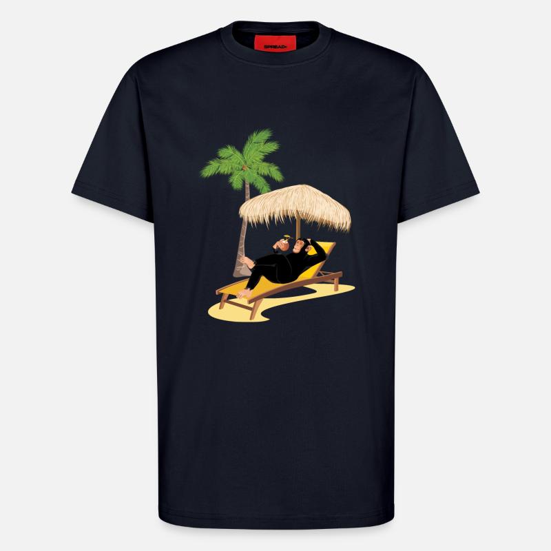 Monkey at the beach - T-Shirt - made by SPREAD - DARK NAVY