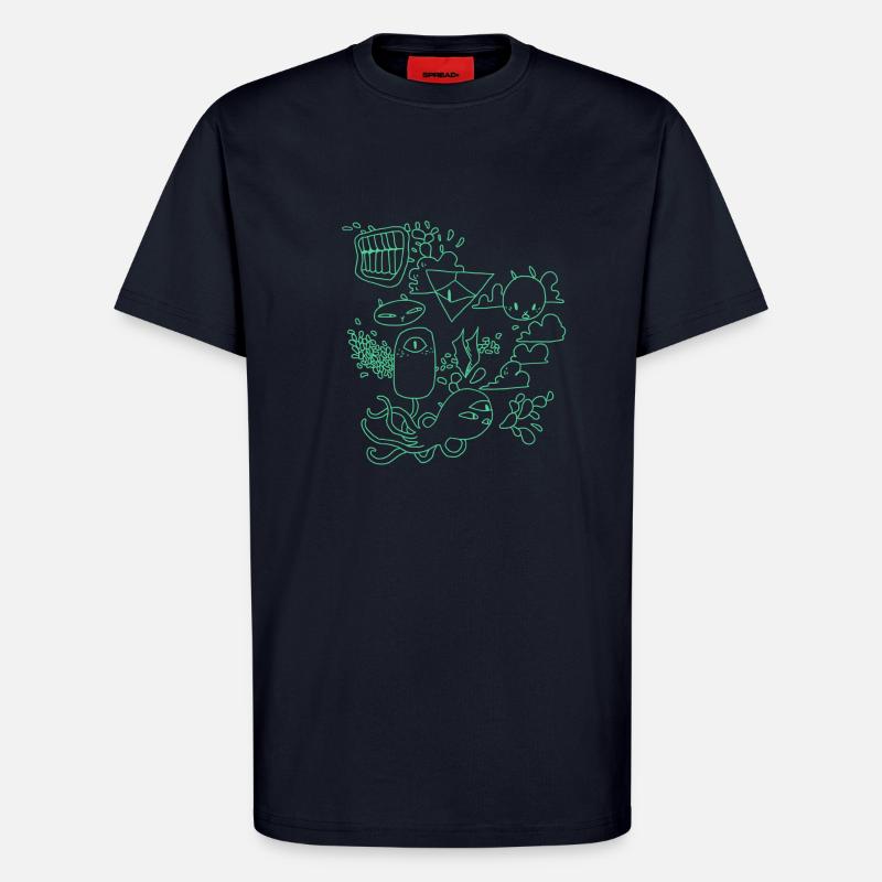 Grumpy Rabbits - T-shirt bio décontracté fabriqué en UE - DARK NAVY