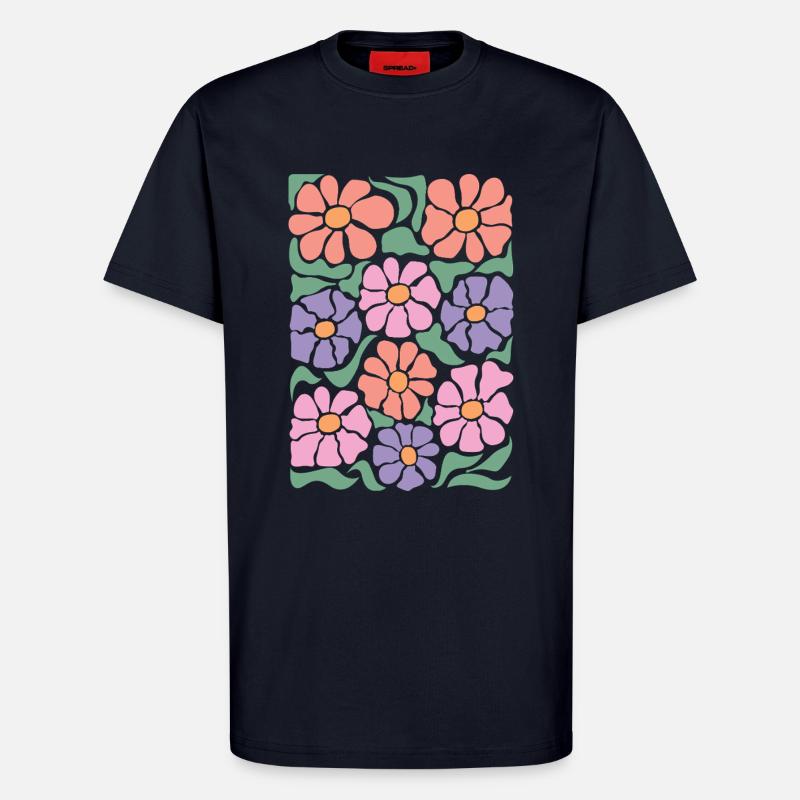 Boho Flora Blumen - T-Shirt - made by SPREAD - DARK NAVY