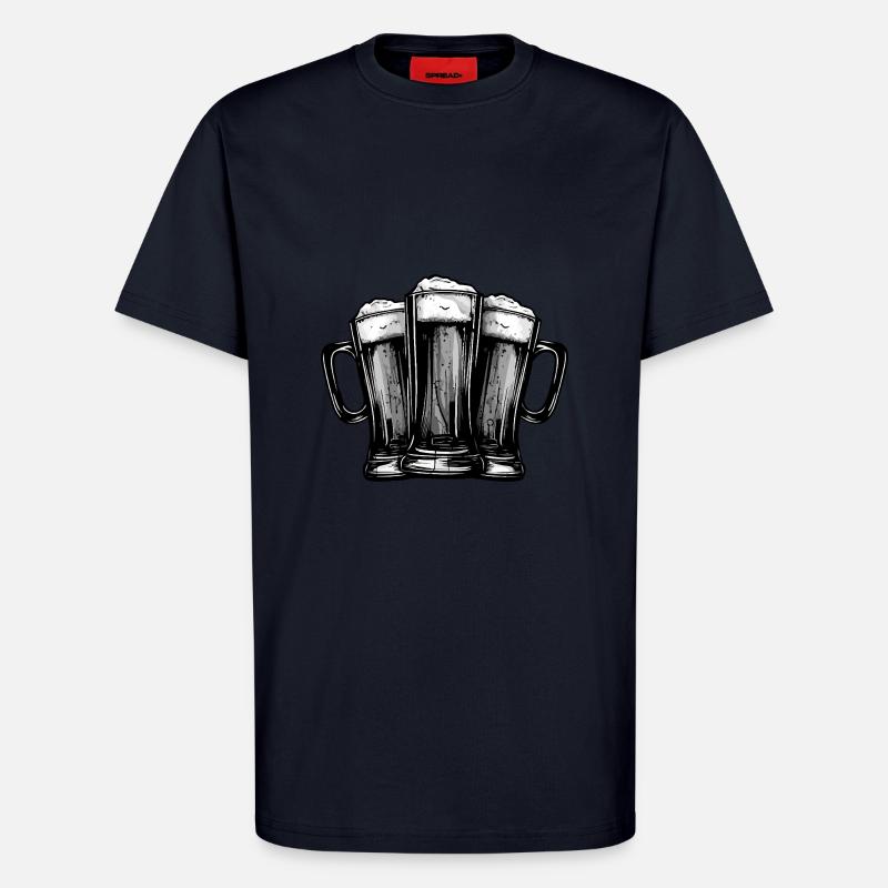 Équipe de chope de bière - T-shirt bio décontracté fabriqué en UE - DARK NAVY