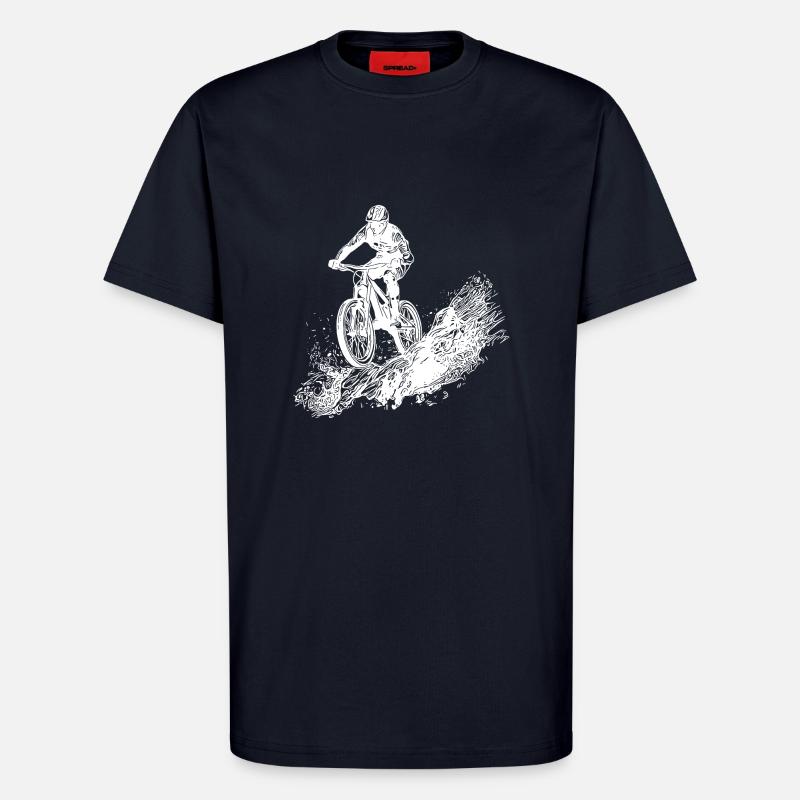 Radfahrer Schlamm Berg Abfahrt - T-Shirt - made by SPREAD - DARK NAVY