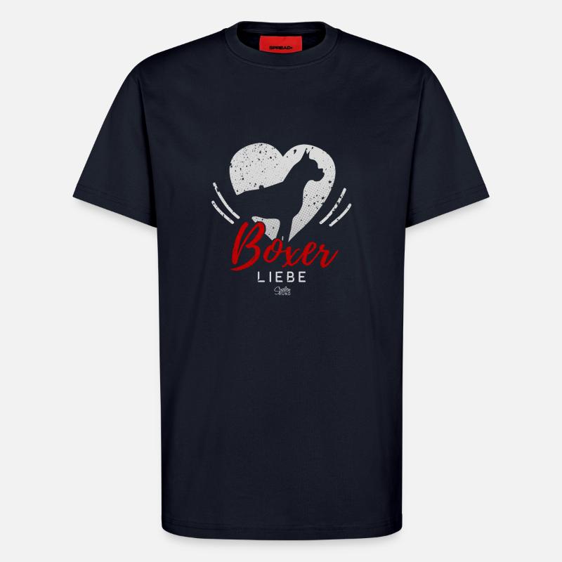 Boxer Liebe mit Herz - T-Shirt - made by SPREAD - DARK NAVY