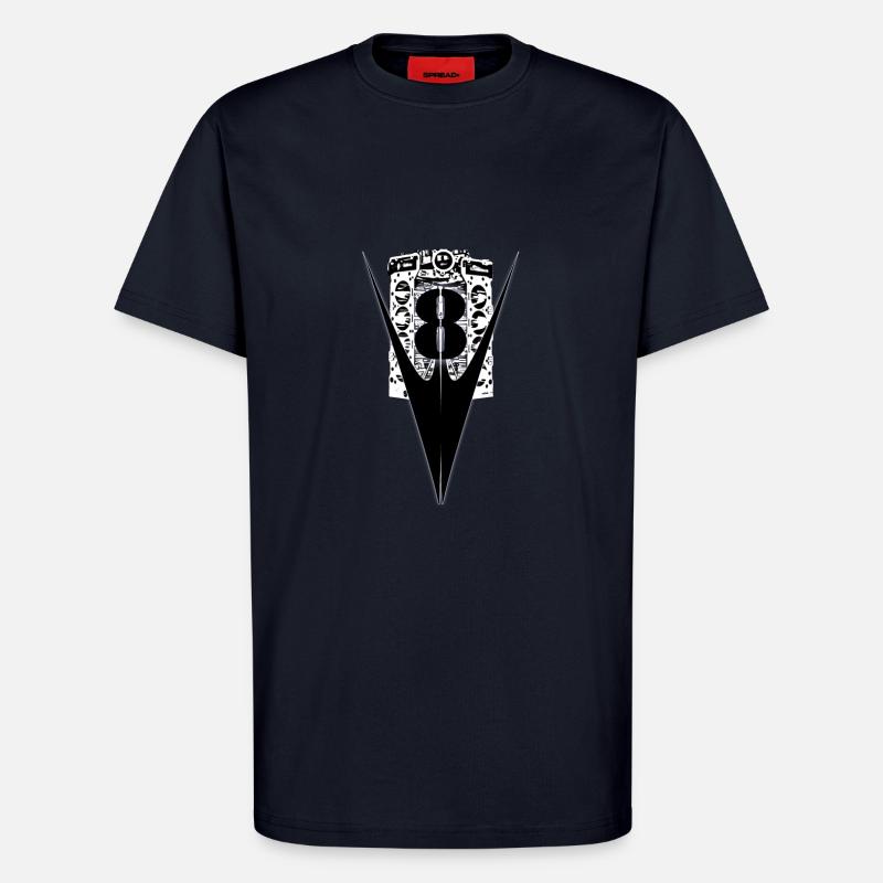 v8 - T-Shirt - made by SPREAD - DARK NAVY