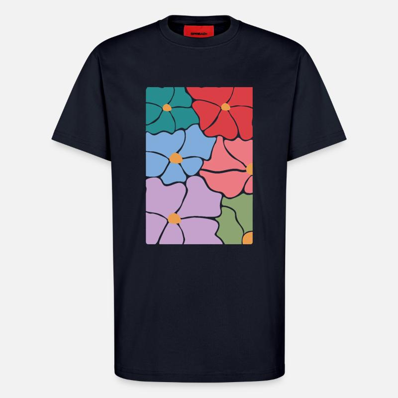 Boho Flora Blumen - T-Shirt - made by SPREAD - DARK NAVY
