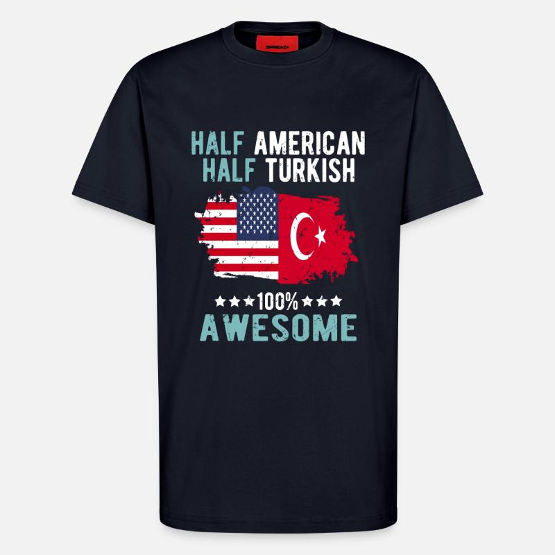 Half American Half Turk - T-Shirt - made by SPREAD - DARK NAVY