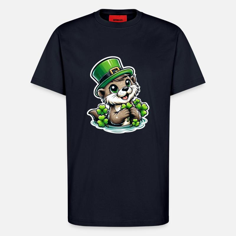 St. Patrick's Otter Fun - T-Shirt - made by SPREAD - DARK NAVY