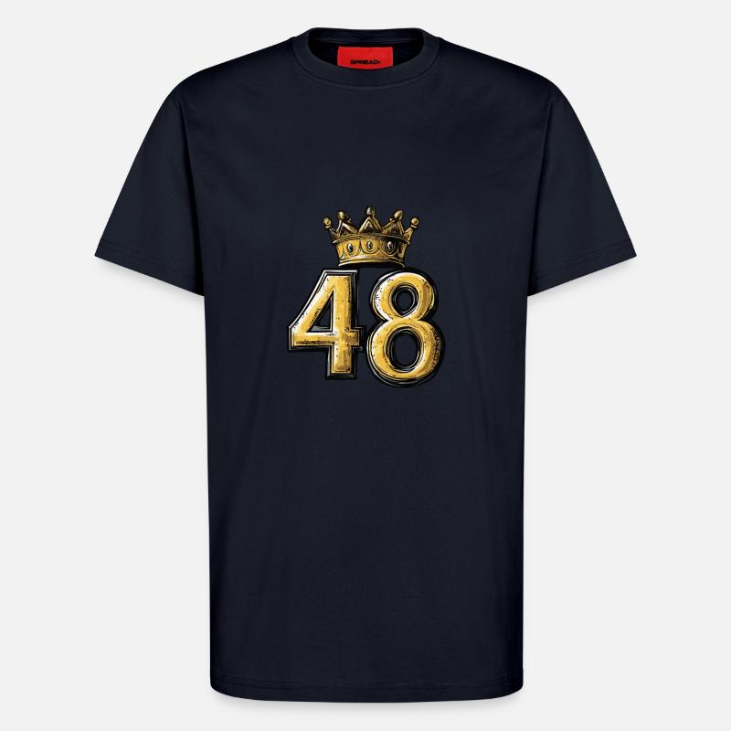 Couronne à 48 chiffres - T-shirt bio décontracté fabriqué en UE - DARK NAVY