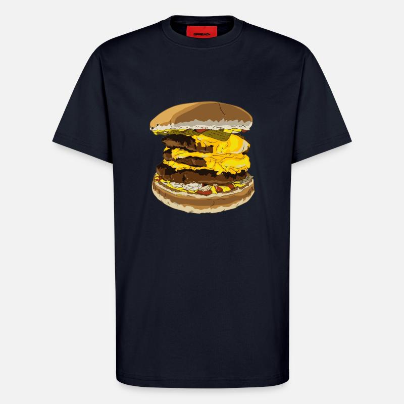 géant Cheeseburger - T-shirt bio décontracté fabriqué en UE - DARK NAVY