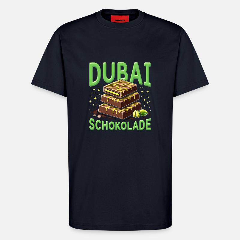 Dubai-Schokolade - Schokolade-Spass - T-Shirt - made by SPREAD - DARK NAVY