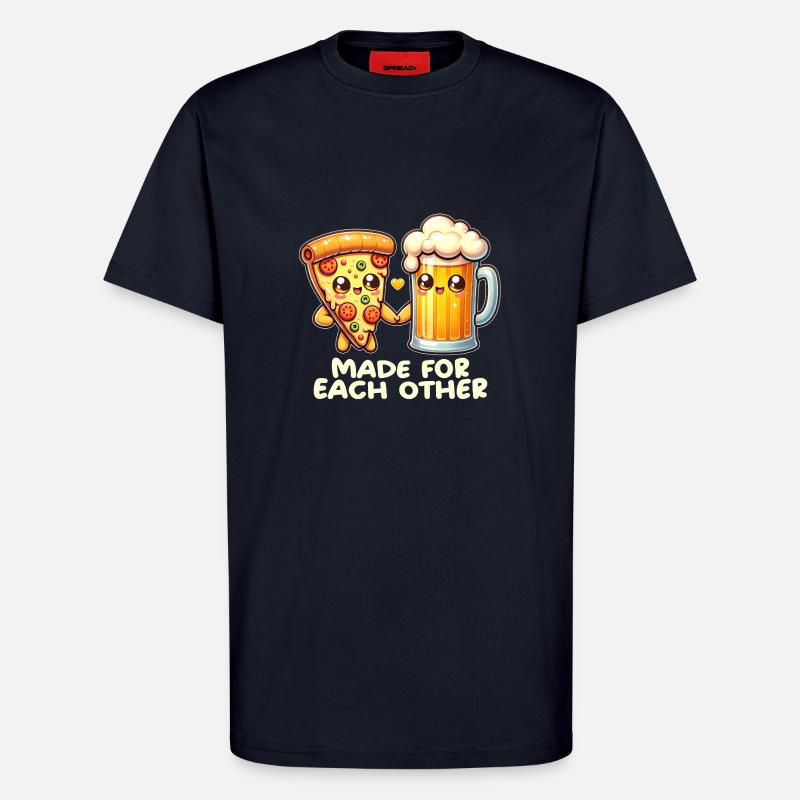 Pizza und Bier - T-Shirt - made by SPREAD - DARK NAVY