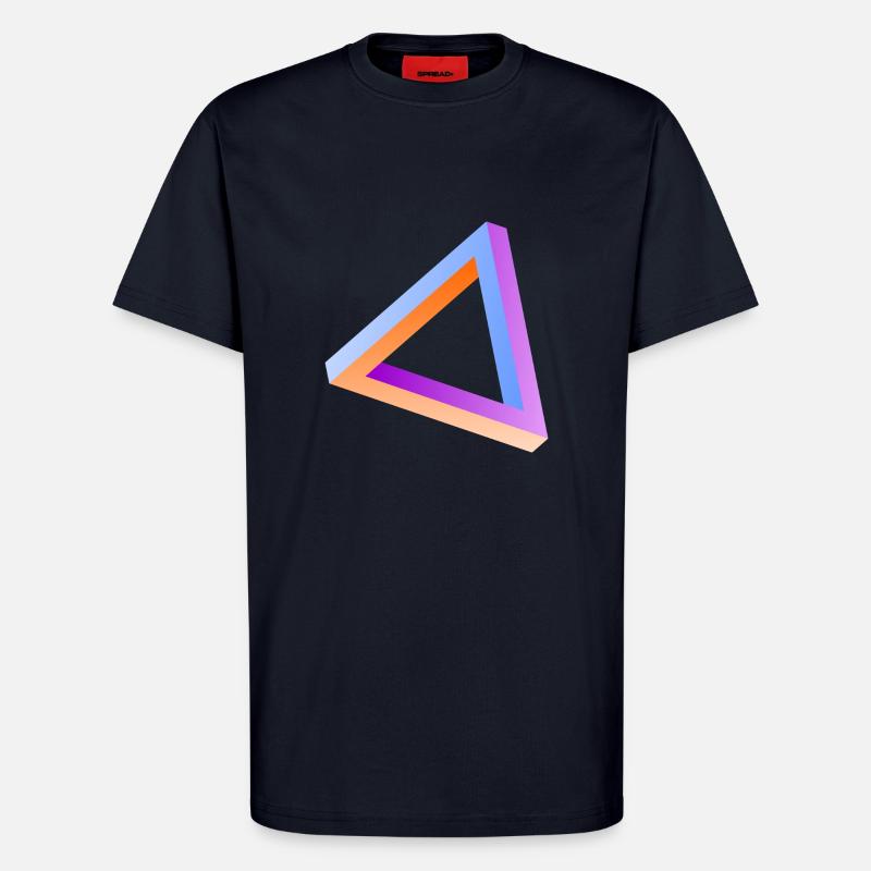 Impossible triangle optical illusion - T-Shirt - made by SPREAD - DARK NAVY
