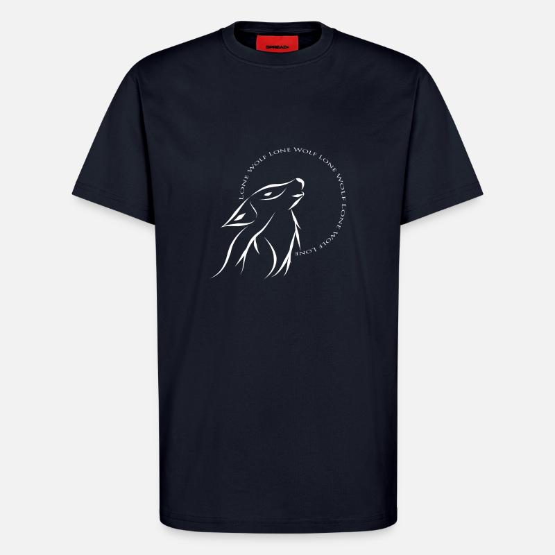 Einsamer Wolf weiß - T-Shirt - made by SPREAD - DARK NAVY