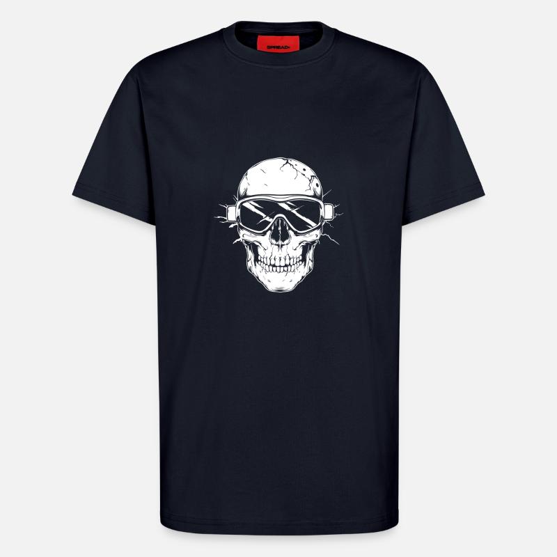 Ski Lunettes de ski Skeleton - T-shirt bio décontracté fabriqué en UE - DARK NAVY