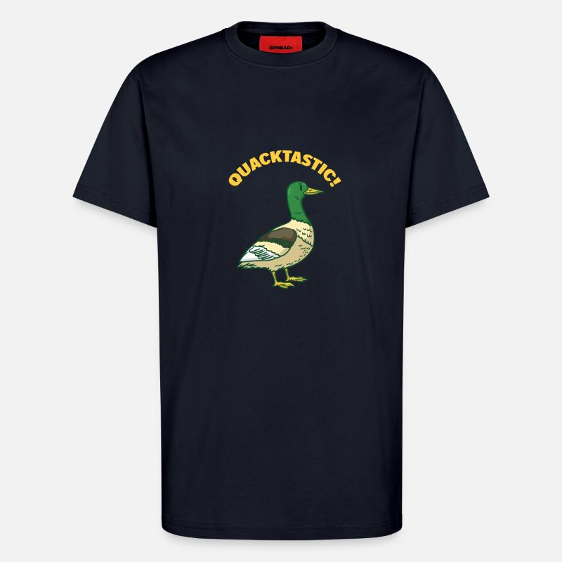 Quack - Quackastic! Canard - canard sauvage - T-shirt bio décontracté fabriqué en UE - DARK NAVY