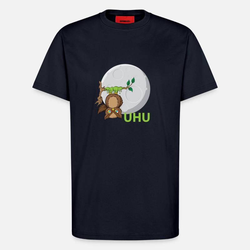 Uhu Eule Vogel Kleber - T-Shirt - made by SPREAD - DARK NAVY