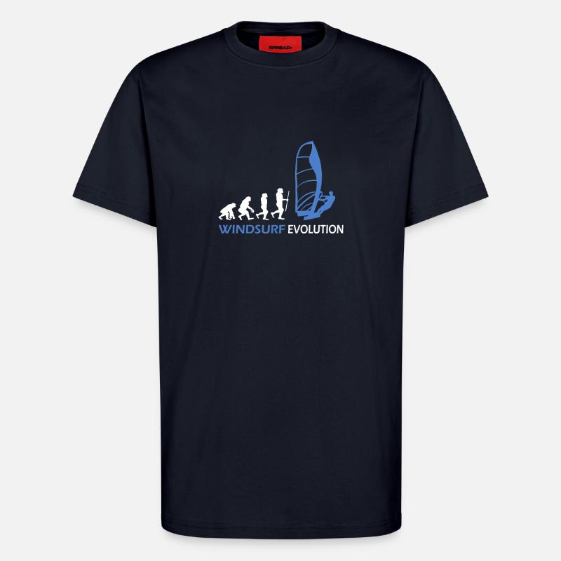 Windsurfen Evolution Geschenkideen - T-Shirt - made by SPREAD - DARK NAVY