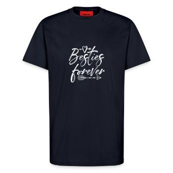 Besties forever - T-Shirt - made by SPREAD - DARK NAVY - Vorne - Alina (178cm) & Michal (187cm)