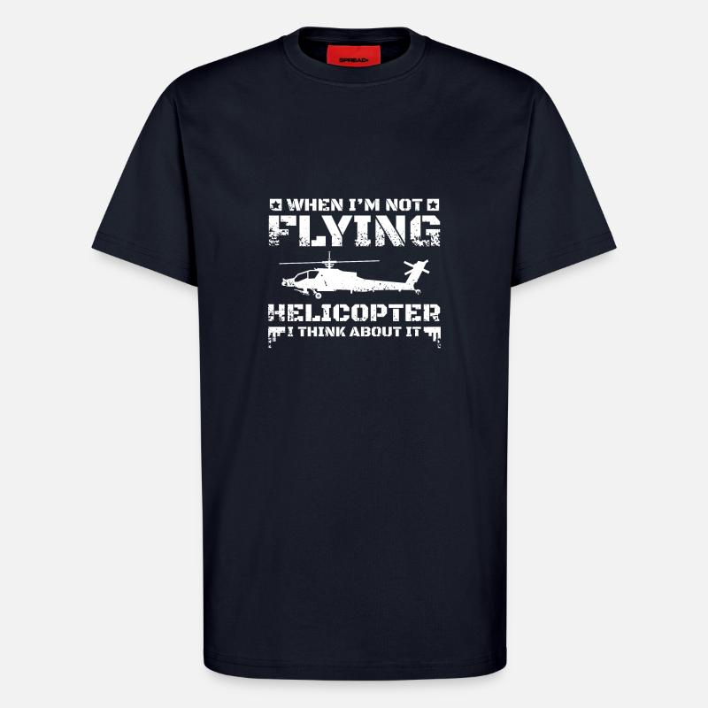 I think about helicopter - T-Shirt - made by SPREAD - DARK NAVY