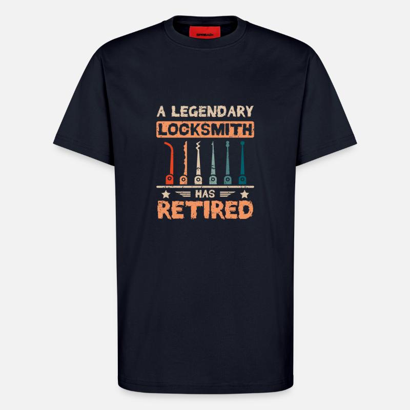 A legendary locksmith has retired - T-Shirt - made by SPREAD - DARK NAVY