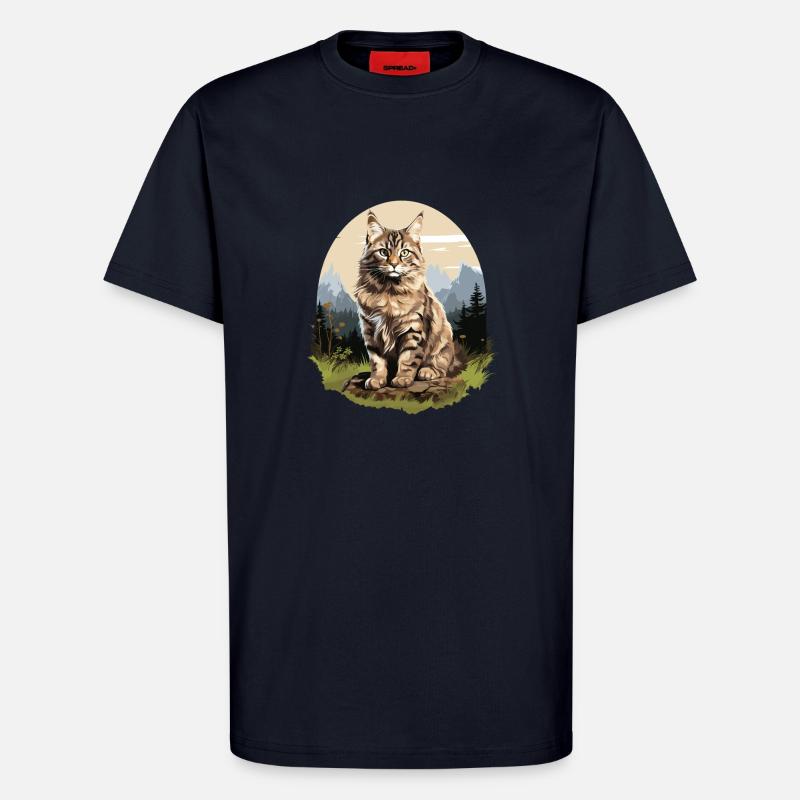 Cat Katzen American Bobtail - T-Shirt - made by SPREAD - DARK NAVY