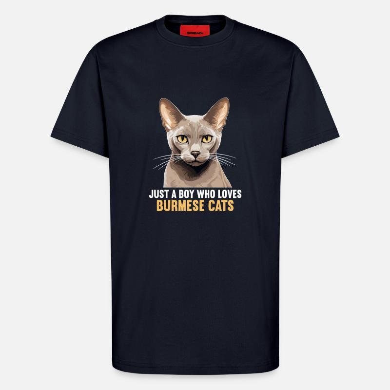Chat birman Birmanie Katze - T-shirt bio décontracté fabriqué en UE - DARK NAVY