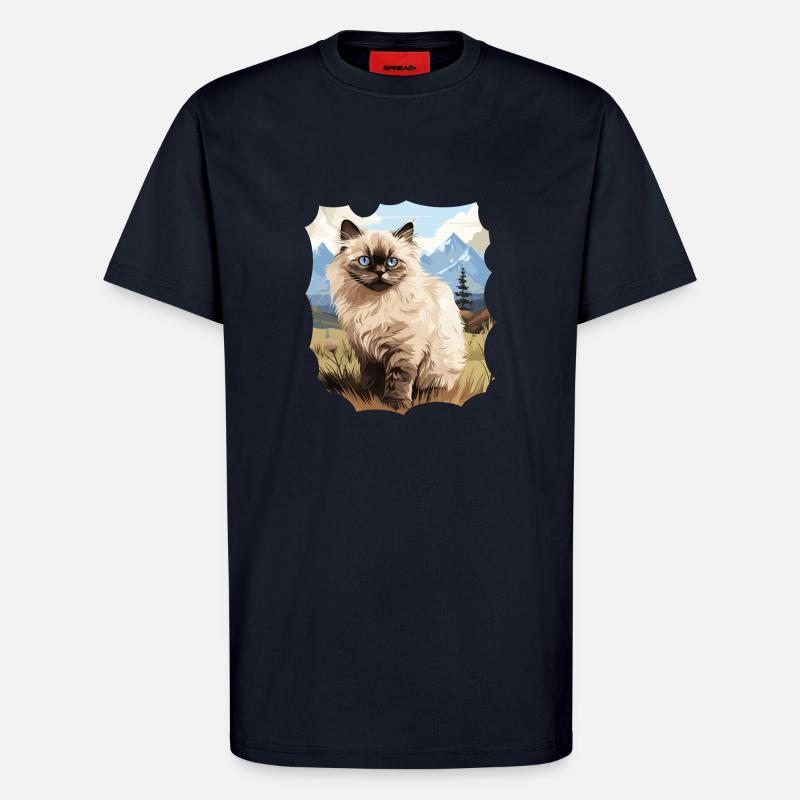 Himalayan Cat Colourpoint Katze - T-Shirt - made by SPREAD - DARK NAVY