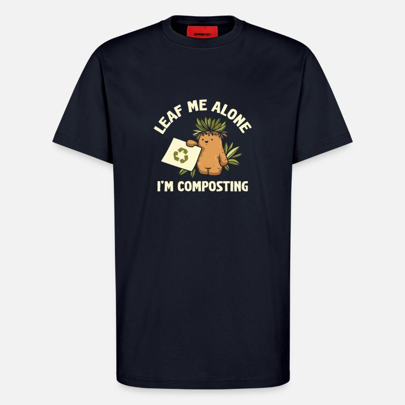 Leaf Me Alone Ich kompostiere - T-Shirt - made by SPREAD - DARK NAVY