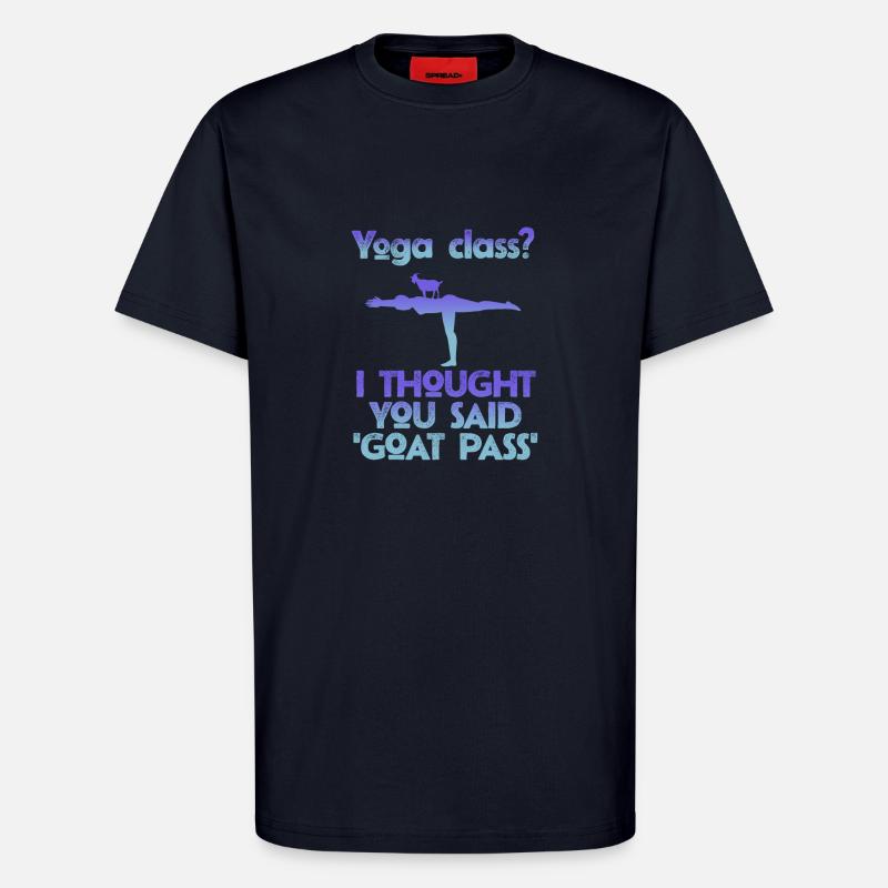 Yoga-Kurs oder Ziegenpass - T-Shirt - made by SPREAD - DARK NAVY