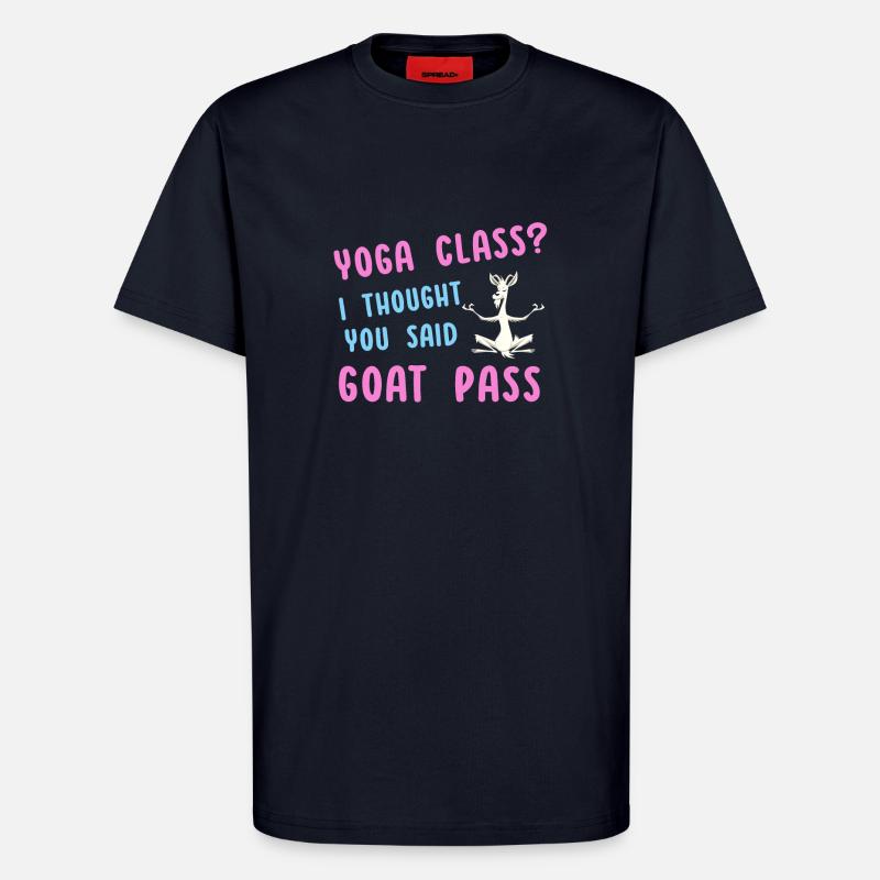 Yoga-Kurs oder Ziegenpass - T-Shirt - made by SPREAD - DARK NAVY