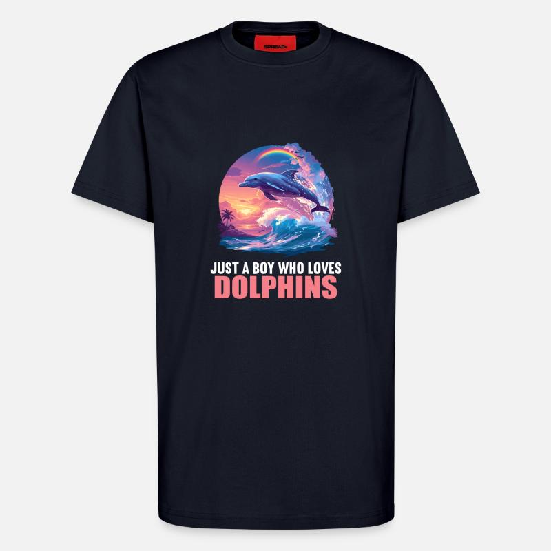 Dolphin Dolphins Dolphin - T-Shirt - made by SPREAD - DARK NAVY