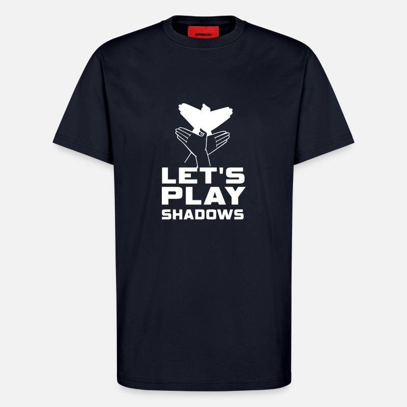 Jouons à Shadows Shadow Puppetry - T-shirt bio décontracté fabriqué en UE - DARK NAVY