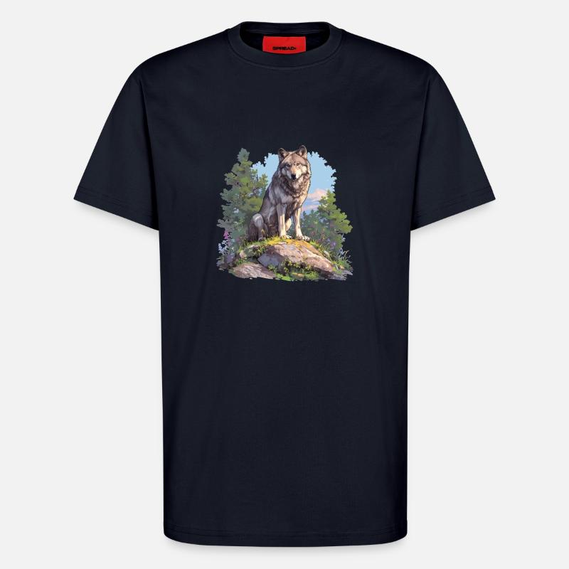 Wölfe Wolf - T-Shirt - made by SPREAD - DARK NAVY