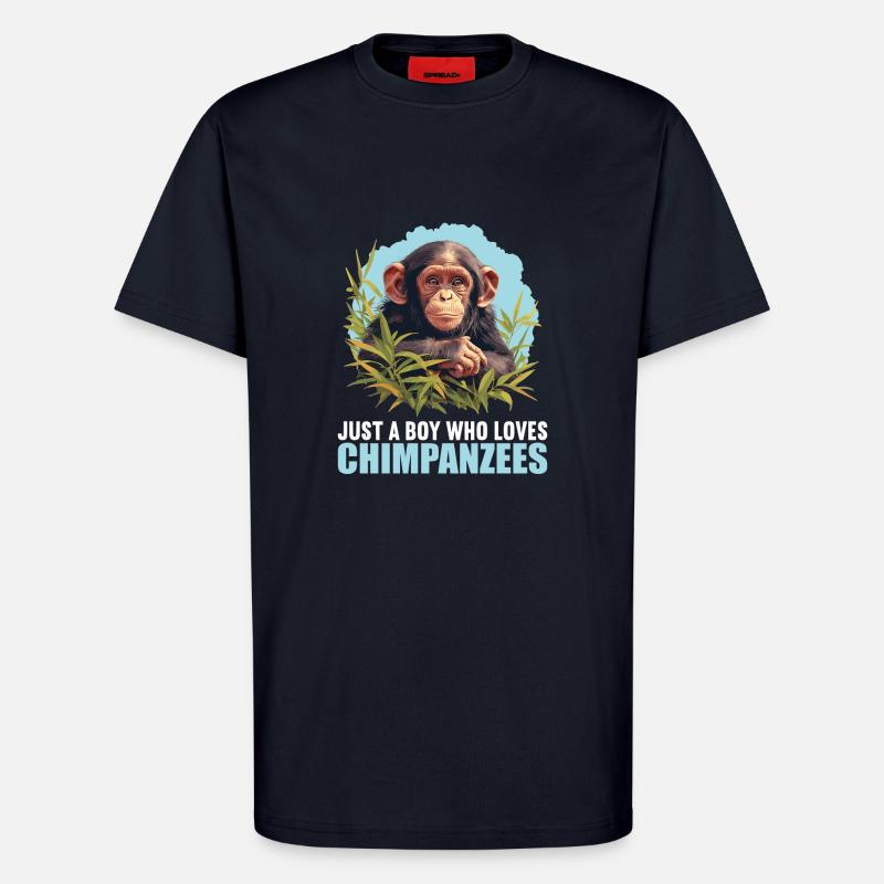 Chimpanzé Schimpansen Schimpanse - T-shirt bio décontracté fabriqué en UE - DARK NAVY