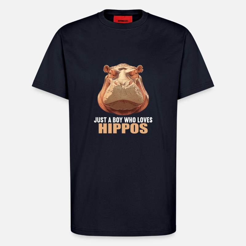 Nilpferd Flußpferd - T-Shirt - made by SPREAD - DARK NAVY