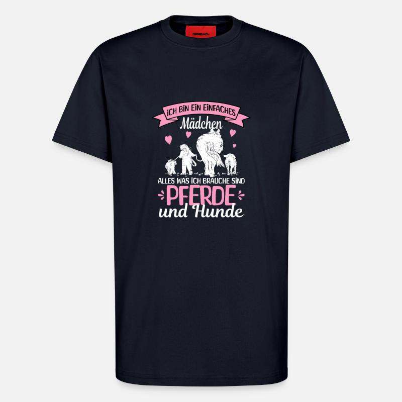 Einfaches Mädchen Pferde - T-Shirt - made by SPREAD - DARK NAVY